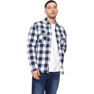 Crosshatch Heren Demaro Geruit Gevoerd Overhemd (Marine / Wit)