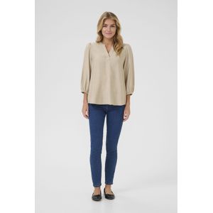 Blouse met lange mouwen Regular fit cream