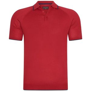 Cappuccino Italia Polo SS Tipped Tricot Polo Rood - Maat XL