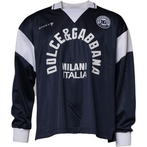 Dolce & Gabbana - TSH87515 - Longsleeve - Blauw en Wit - 100% Katoen