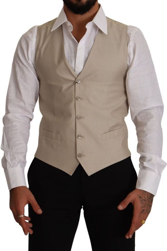 Dolce & Gabbana - Classic Fit Cotton Vest - Beige - Gilet
