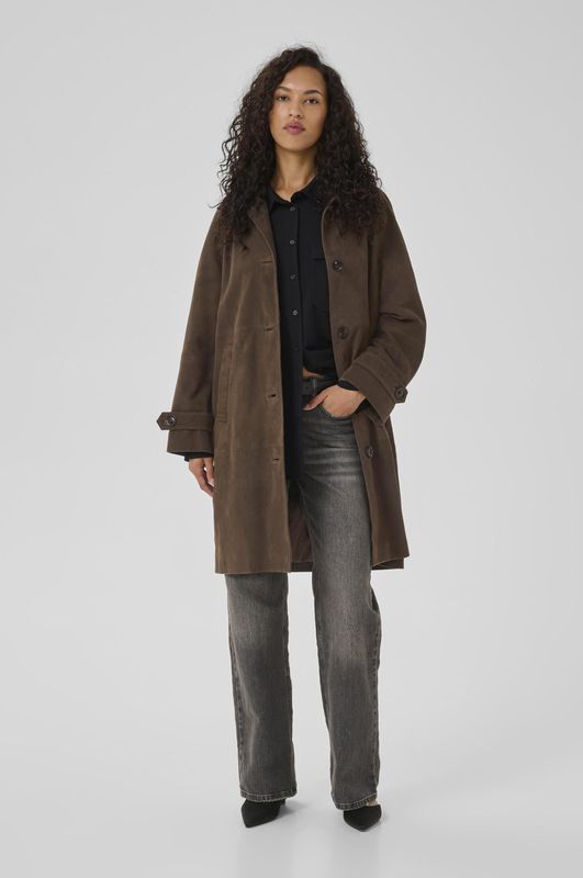 My Essential Wardrobe - Leren Jas - Bruin - Suède