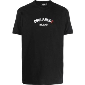 Cool fit zwart T-shirt met Dsquared2-merk Milano-logo
