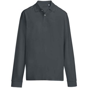 SOLS unisex volwassen piqué poloshirt met lange mouwen (Muisgrijs)