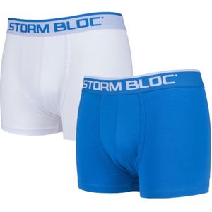 2-pack katoenen ondergoed met comfortabele elastische taille voor heren - 01 Blauw / Wit