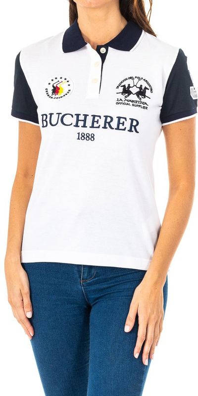 Damespolo - Wit-Marineblauw - 2WP185 - Korte Mouwen