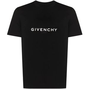 Givenchy T-shirt met omgekeerde Parijs-logoprint in zwart
