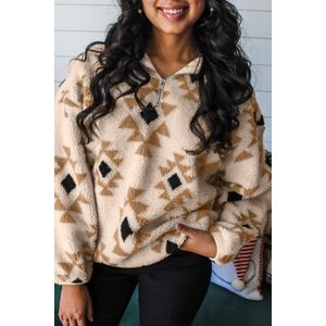 Geprinte Fleece Pullover Trui