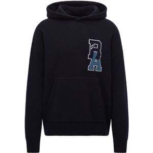 Heren Boss x Russell Athletic Kroody Knitted Hoody in Navy