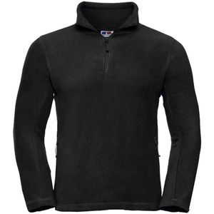 Russell Heren Ritssluiting Outdoor Fleece Top (Zwart)