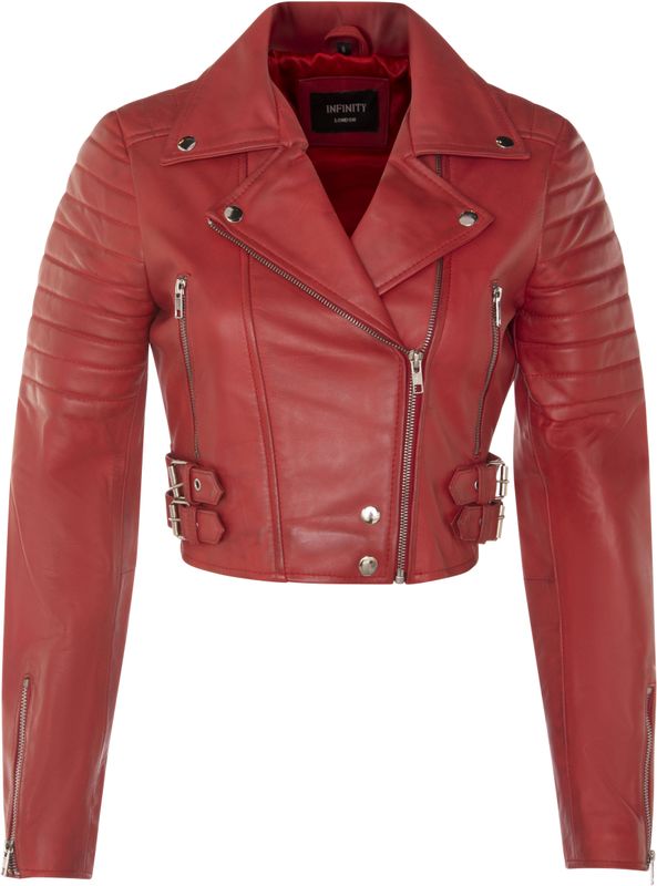 Brando - Bikerjack - Zwart - Dames - Leren Jasje - Gewatteerde Schouders