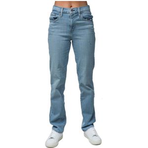 Dames Levis 724 High Rise Straight Jeans in Lichtblauw