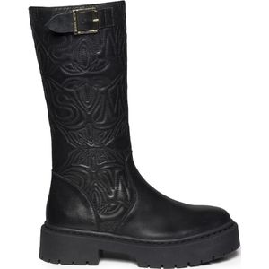 Steve Madden - Gelina - Kuitlaarzen - Zwart - Blokhak - Met Plateau