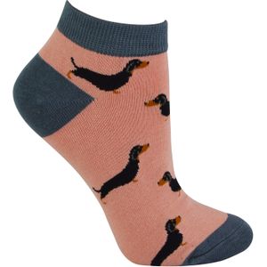 Miss Sparrow - Dames Bamboe Trainer Sokken - Worsthonden (Roze)