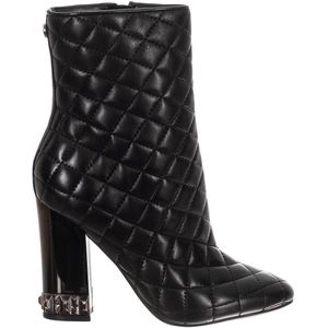 FLLDE3LEA10 - Enkellaarsjes - Zwart - Leer - Rubberen Zool