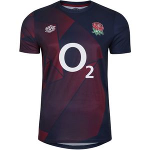 Umbro Heren 23/24 Engeland Rugby Warm Up Jersey (Marineblazer/Tibetaans Rood) - Maat L