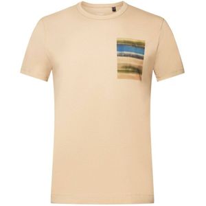 ESPRIT oversized T-shirt met printopdruk beige