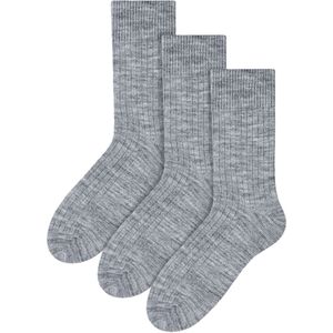 Steven - 3 Paar Heren Alpaca Wol Sokken | Winter Dikke Warm Wandelen Boot Sokken - Lichtgrijs