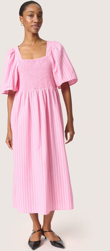 SOAKED IN LUXURY - Anvitte - Jurk - Pink - 3/4 Lengte - Halve Mouw