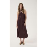 My Essential Wardrobe - Estellemw Long Dress - Jurk - Bruin - Knoopdetail