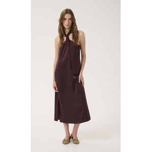My Essential Wardrobe - Estellemw Long Dress - Jurk - Bruin - Knoopdetail