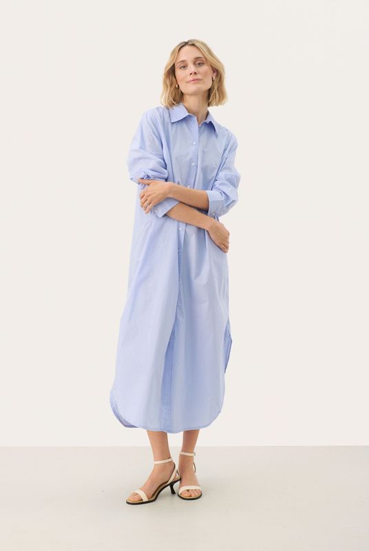 Part Two - Blauwe Overhemdjurk - Katoen - Tinella PW DR Brunnera