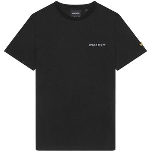 Lyle & Scott Heren Geborduurd T-shirt met logo (Zwart, Wit)