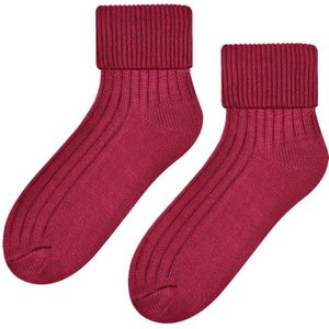 Steven - Dames 1 Paar Luxe Wol Bed Sokken | Zachte Warme Lounge Slaapsokken - Wijn