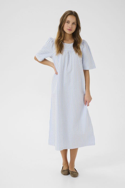 Jurk Oversize fit Serenity/White Stripe blue white