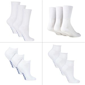 IOMI - Bundelset met 12 paar diabetische sokken - Wit