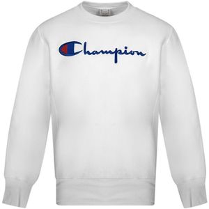 Champion Script Logo Wit Sweatshirt - Maat S