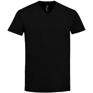 SOLS Heren Imperial V Hals T-shirt (Diep zwart)