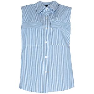 Pinko - Dames Blouse - Wit - Gestreept - Katoen