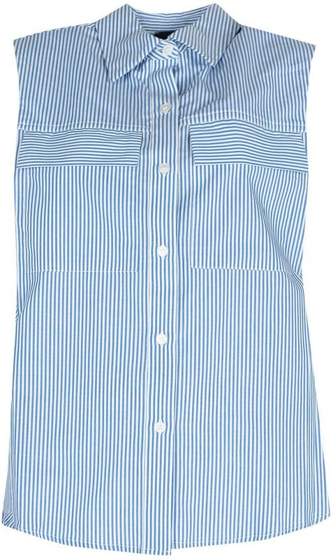 Pinko - Dames Blouse - Wit - Gestreept - Katoen