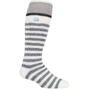 Heat Holders - Kniehoge thermo skisokken voor heren - Crème Streep