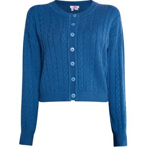 Mymo - Vest - Marine - Kabelgebreid - Dames