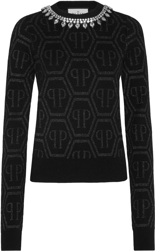 Philipp Plein - Roundneck Monogram - Trui - Zwart - Katoen