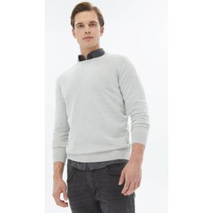 Effen gebreide trui van wolmix met ronde hals