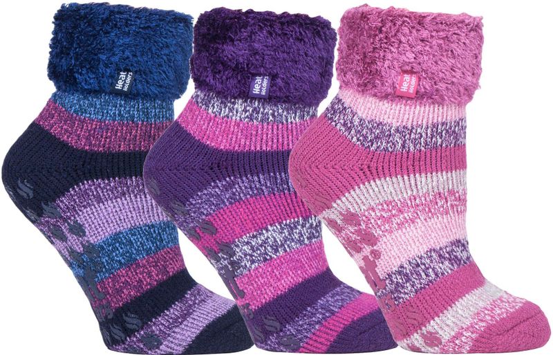 Heat Holders - Set van 3 - Gevoerde Antislipsokken - Dames