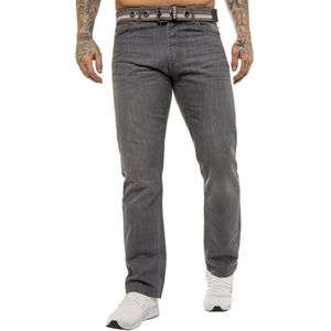 Enzo | Heren Designer Regular Fit Denim Jeans -Grijs
