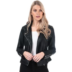 Only Dames/Dames Gemma Faux Leren Bikerjasje (Zwart)