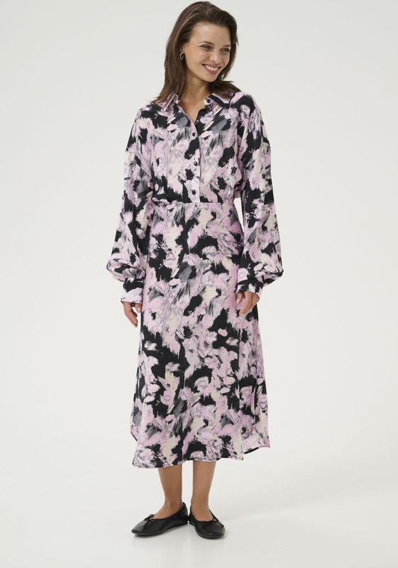 Kaffe - Blousejurk - Beige Blauw Zwart - Victoria