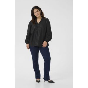 Blouse met lange mouwen Regular fit Black