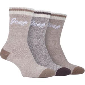 Jeeps - Set van 3 wandelsokken voor zwaar gebruik voor dames - Tan / Coffee / Cream