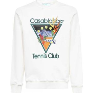 Casablanca Tennis Club Icon Sweatshirt Met Grafische Print Wit - Maat L