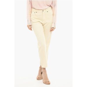 5-pocket katoenen keperbroek in beige