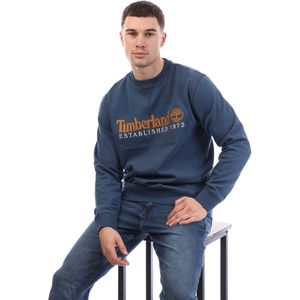 Heren Timberland Established 1973 Geborduurd Crewneck Sweatshirt in Blauw