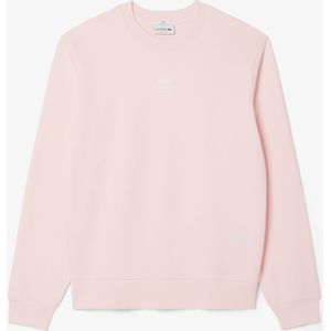 Heren Lacoste Bedrukt Fleece Sweatshirt in Roze