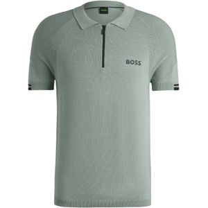 Herenpolo Boss K Perform Max Zip Neck in Groen