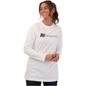 Berghaus Boyfriend T-shirt met groot klassiek logo en lange mouwen voor dames, wit